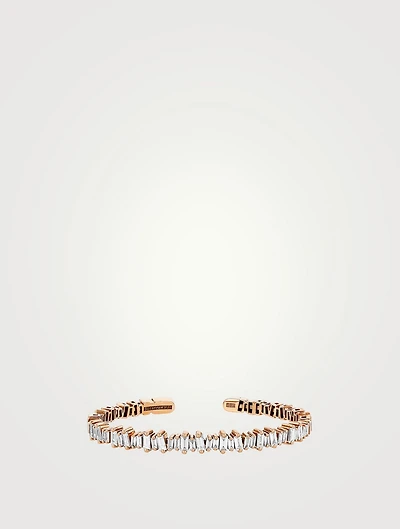 18K Rose Gold Bold Diamond Bangle Bracelet