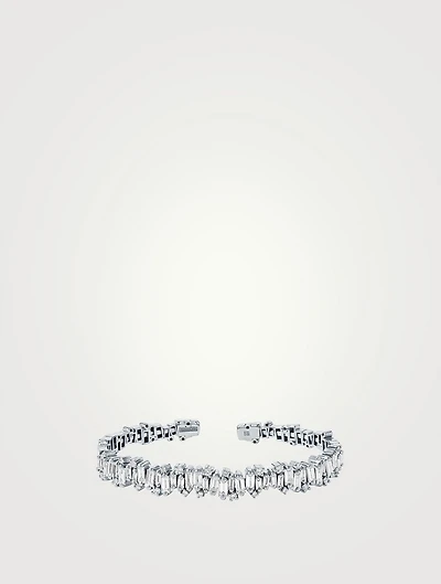 18K White Gold Shimmer Audrey Diamond Bangle Bracelet