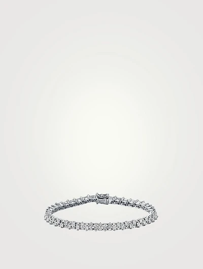 18K White Gold Princess Mini Stack Diamond Tennis Bracelet