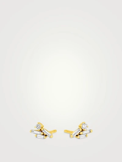 18K Gold Classic Eva Diamond Stud Earrings
