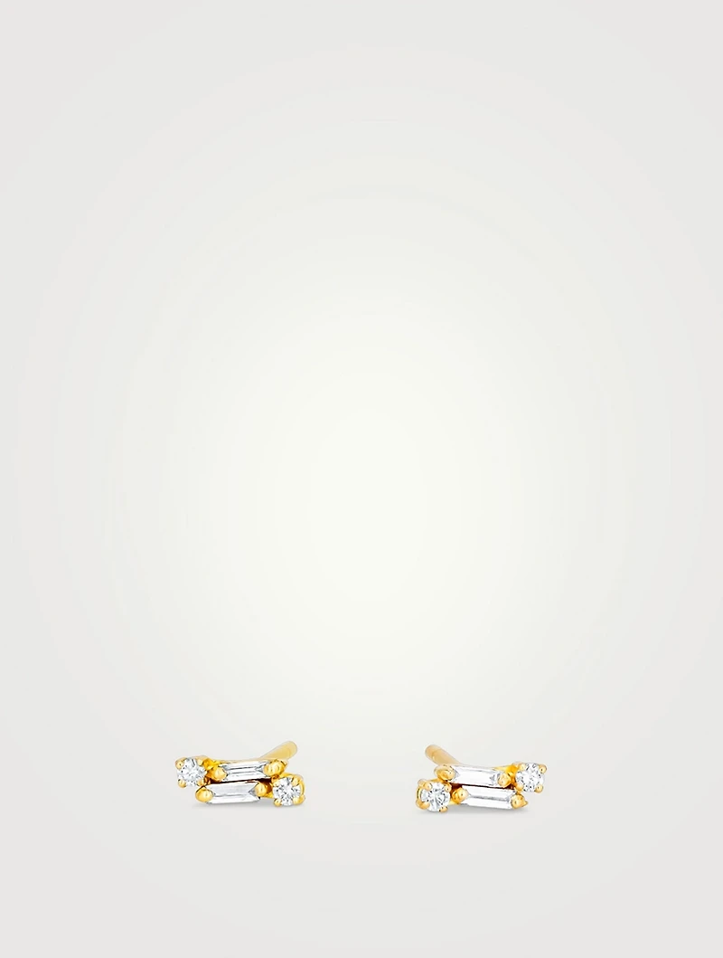 18K Gold Classic Diamond Stud Earrings