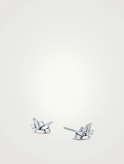 18K White Gold Classic Felicity Diamond Stud Earrings