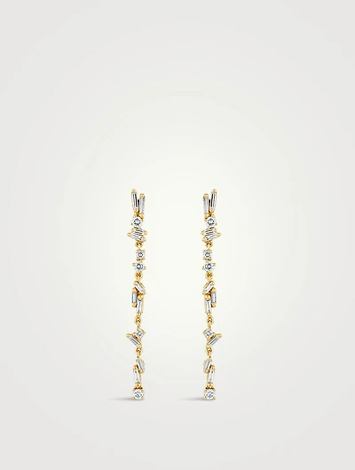 18K Gold Classic Sparkler Diamond Drop Earrings