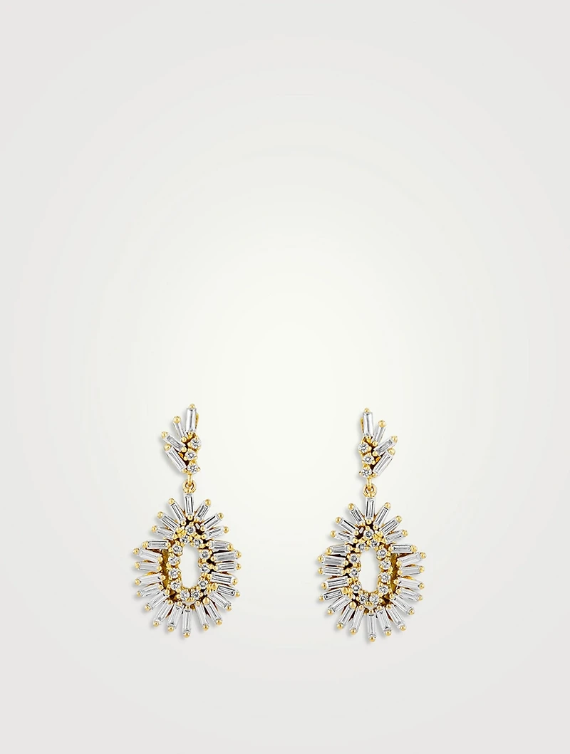 18K Gold Classic Mini Teardrop Diamond Earrings