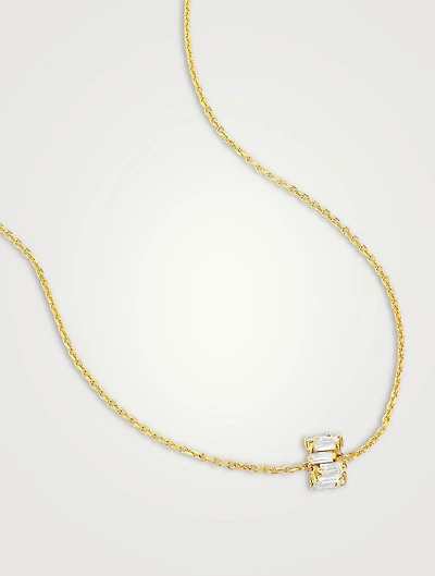 18K Gold Infinite Diamond Rondelle Pendant Necklace