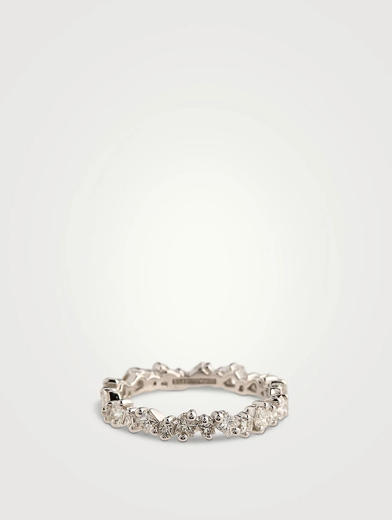 14K White Gold La Fantaisie Cosmic Diamond Eternity Band