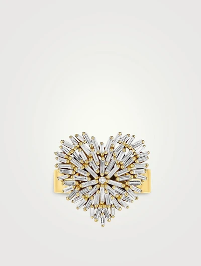 18K Gold Classic Diamond Medium Heart Ring