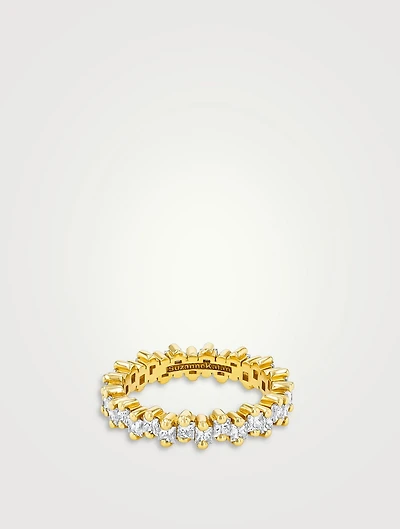 18K Gold Princess Midi Diamond Eternity Band