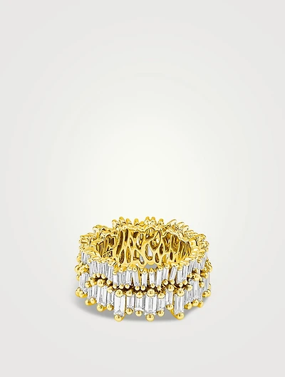 18K Gold Double Stack Diamond Eternity Band