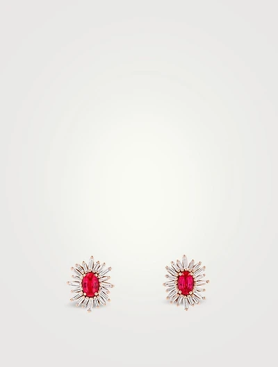 One Of A Kind 18K Rose Gold Ruby Stud Earrings
