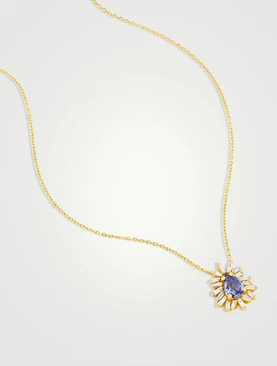 One Of A Kind 18K Gold Sapphire And Diamond Pendant Necklace