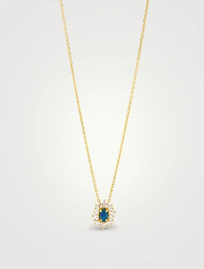 One Of A Kind 18K Gold Opal Flower Pendant Necklace