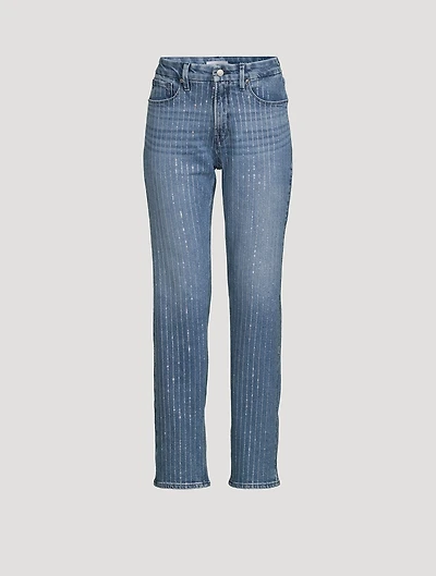 Good Icon Embellished Straight-Leg Jeans