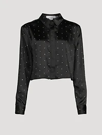 Crystal-Embellished Satin Shirt