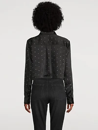 Crystal-Embellished Satin Shirt