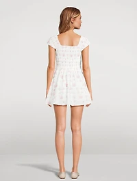 Siona Smocked Mini Dress Floral Print