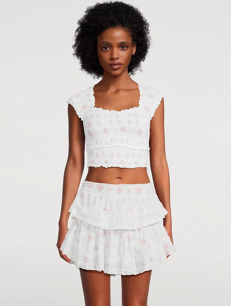 Cambron Smocked Top Floral Print