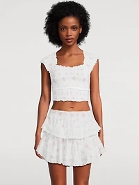 Cambron Smocked Top Floral Print