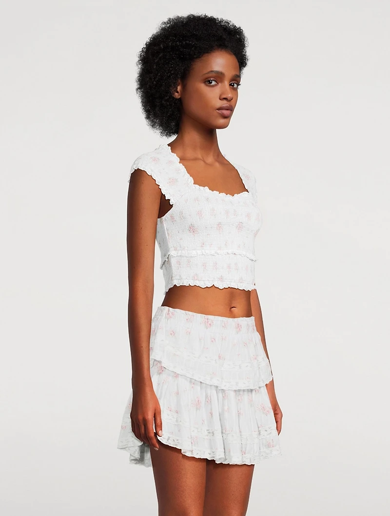 Cambron Smocked Top Floral Print