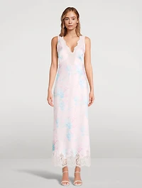 Serene Satin Slip Dress Floral Print