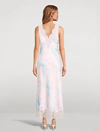 Serene Satin Slip Dress Floral Print