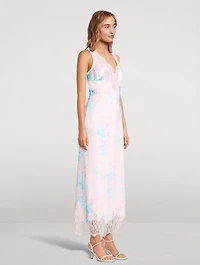Serene Satin Slip Dress Floral Print