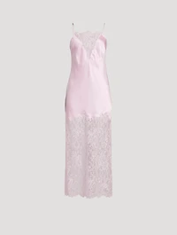 Amarissa Lace-Trimmed Satin Slip Dress