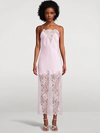 Amarissa Lace-Trimmed Satin Slip Dress