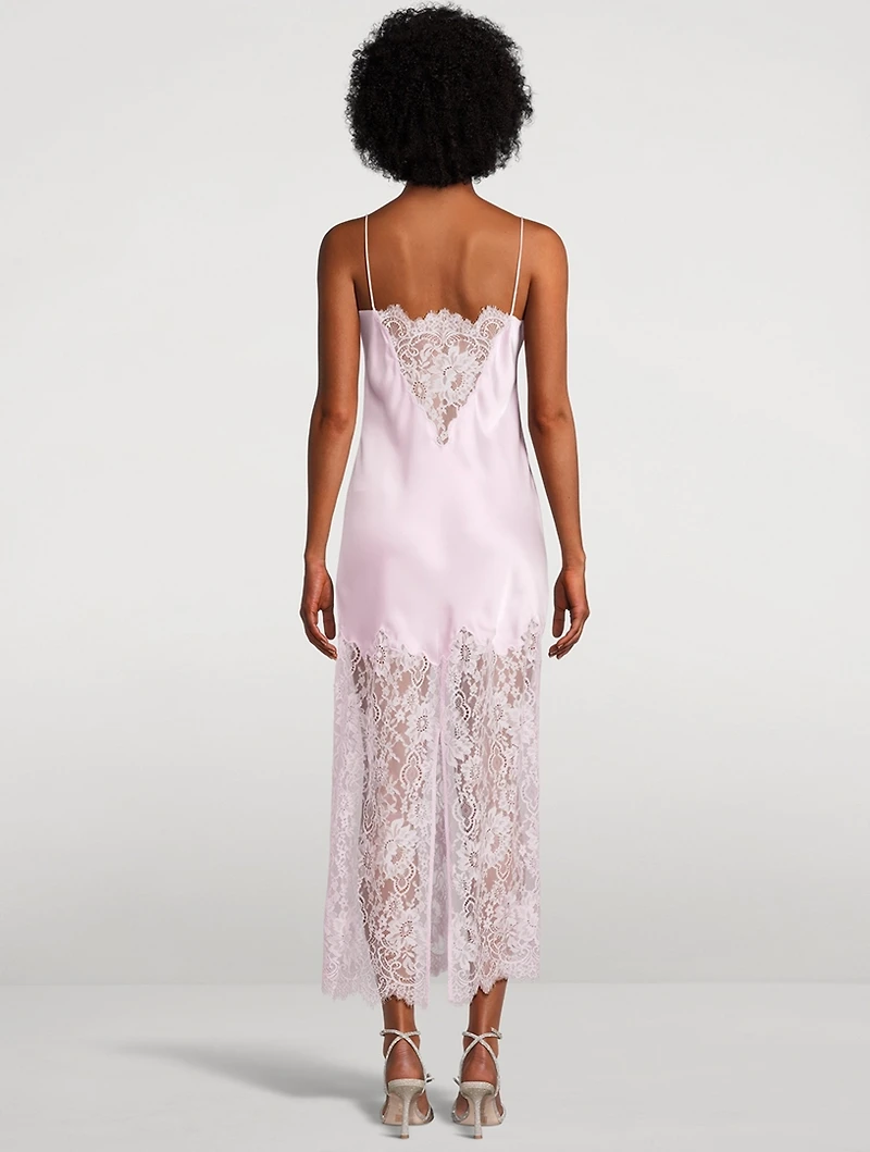 Amarissa Lace-Trimmed Satin Slip Dress