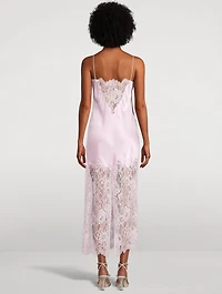 Amarissa Lace-Trimmed Satin Slip Dress