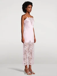 Amarissa Lace-Trimmed Satin Slip Dress