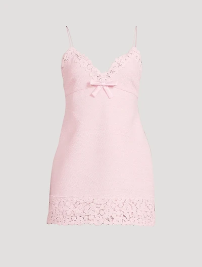 Meva Lace-Trimmed Tweed Slip Dress