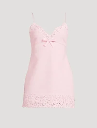Meva Lace-Trimmed Tweed Slip Dress