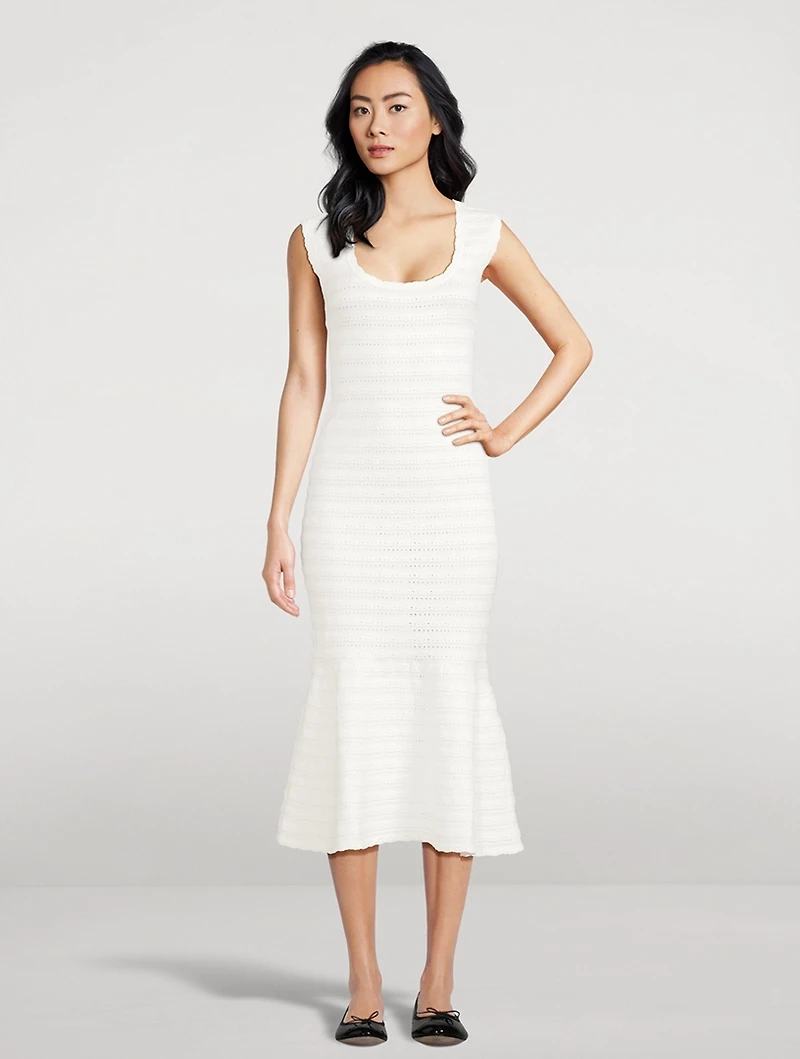 Leigh Pointelle Knit Midi Dress
