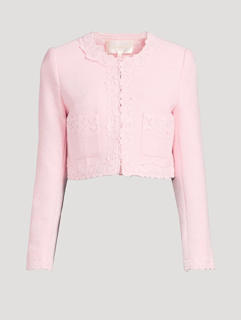 Leilana Lace-Trimmed Tweed Jacket