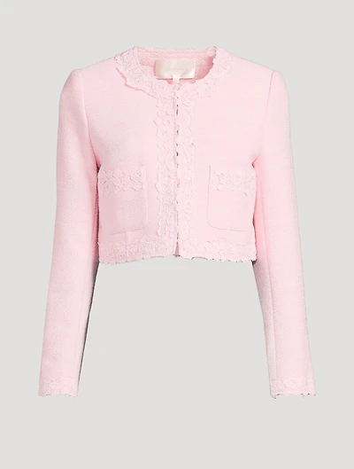 Leilana Lace-Trimmed Tweed Jacket