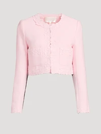 Leilana Lace-Trimmed Tweed Jacket