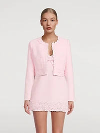 Leilana Lace-Trimmed Tweed Jacket