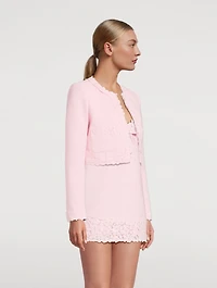 Leilana Lace-Trimmed Tweed Jacket