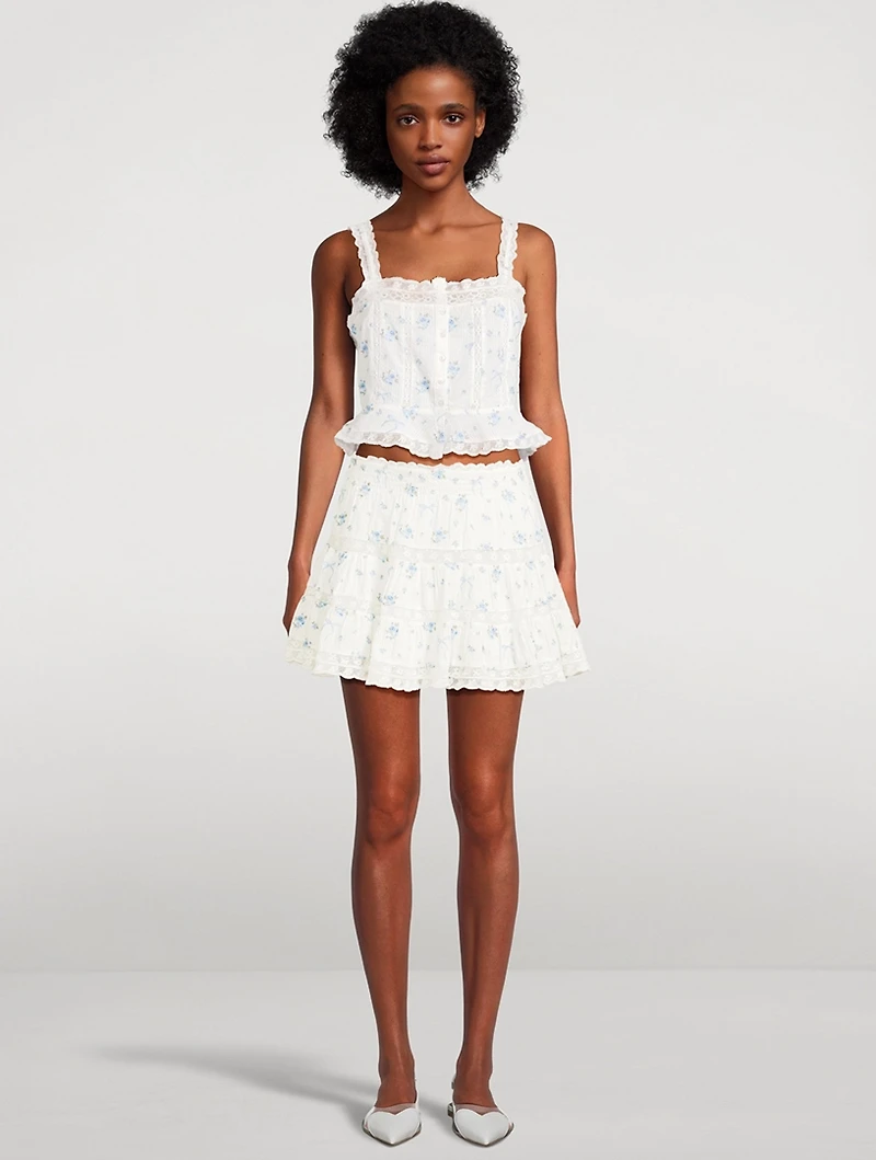 Viro Mini Skirt Floral Print
