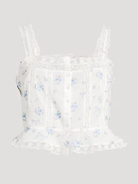 Vietta Cotton Tank Top Floral Print