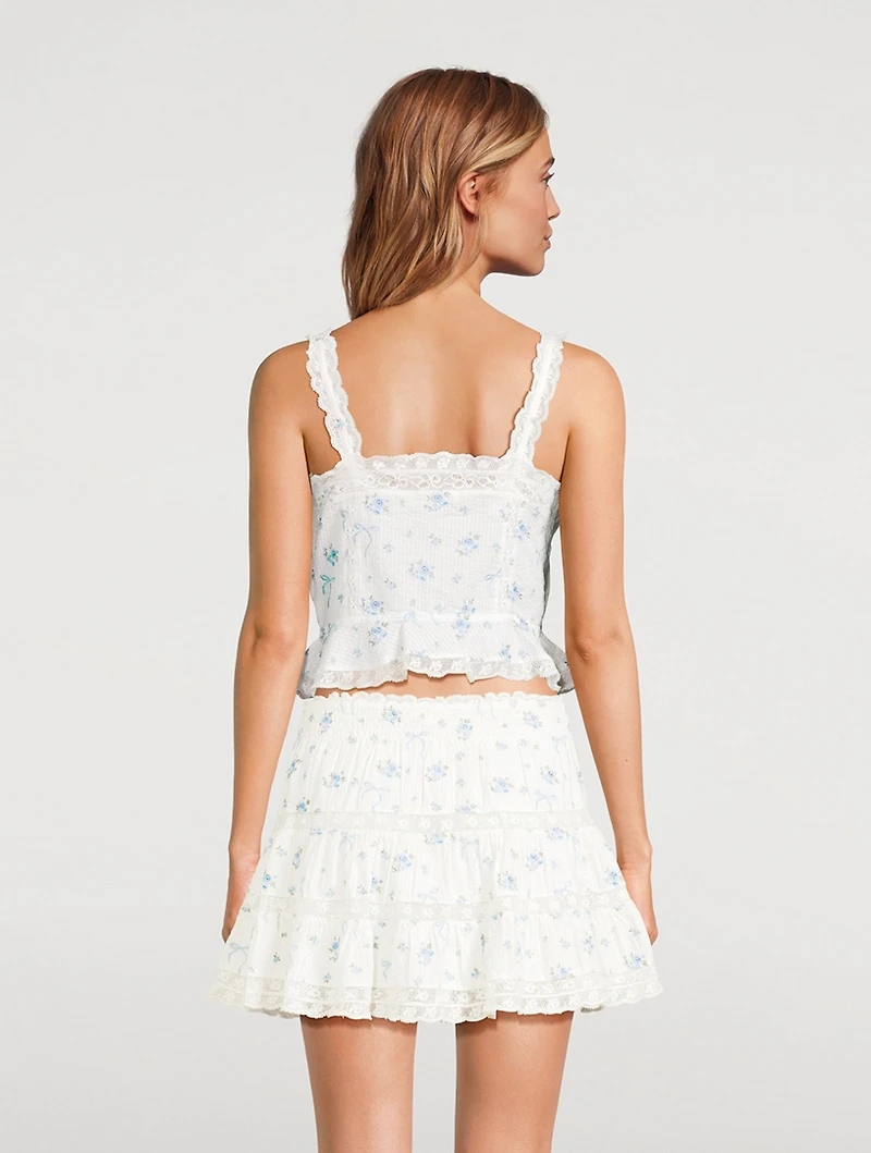 Vietta Cotton Tank Top Floral Print