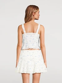 Vietta Cotton Tank Top Floral Print