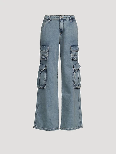 Wide-Leg Cargo Jeans