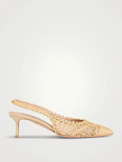 Kahlo Raffia Slingback Pumps