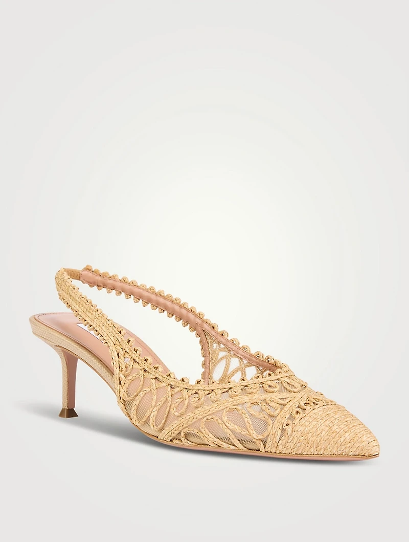 Kahlo Raffia Slingback Pumps