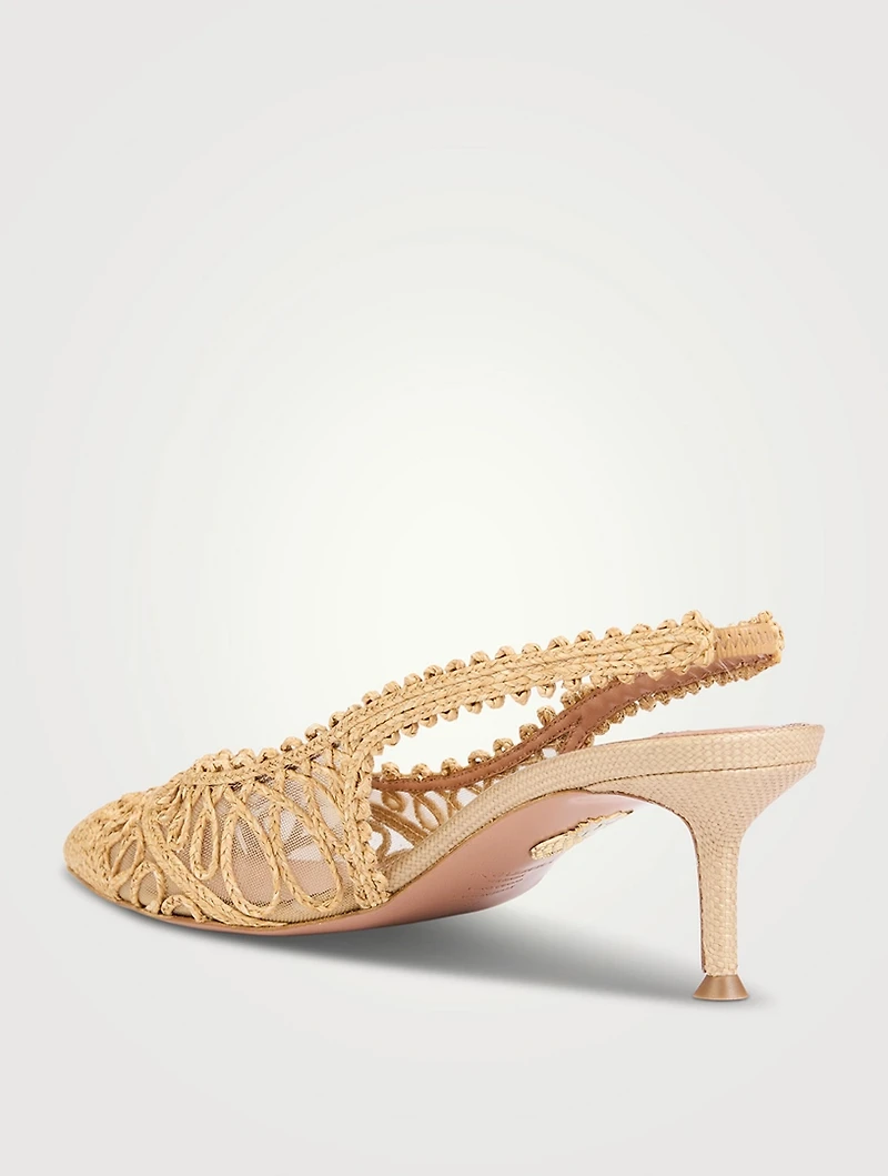 Kahlo Raffia Slingback Pumps