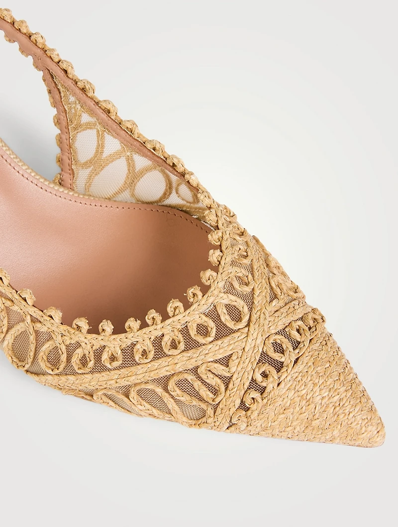 Kahlo Raffia Slingback Pumps