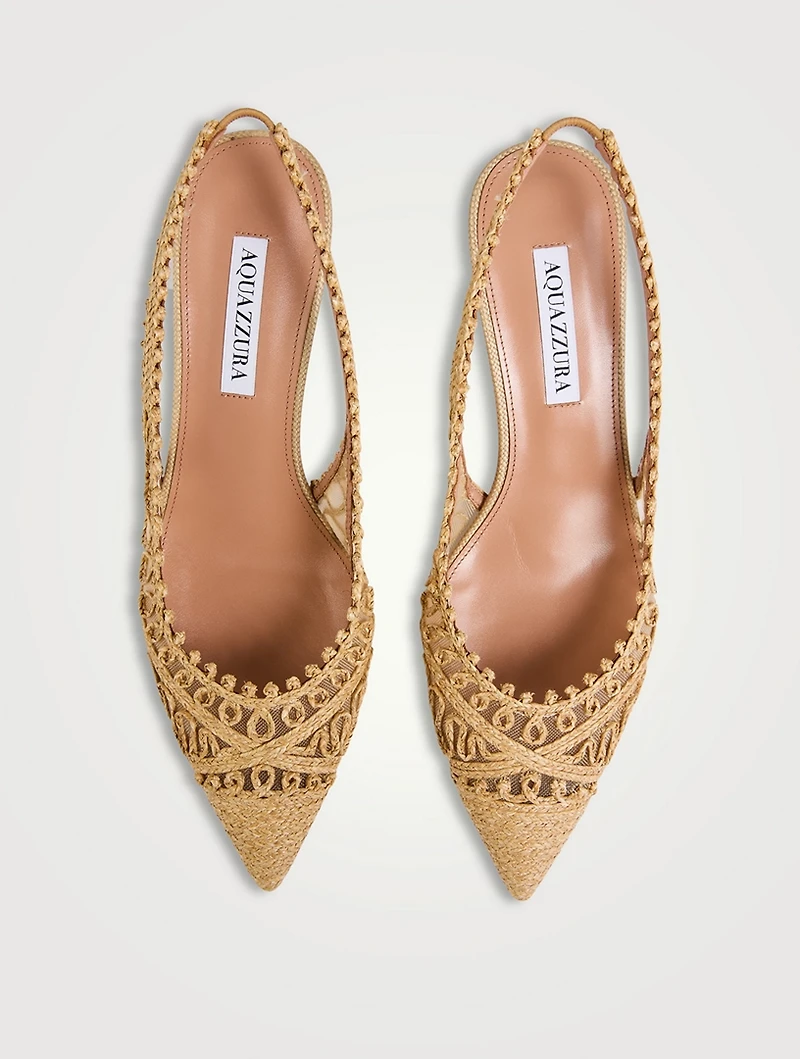 Kahlo Raffia Slingback Pumps