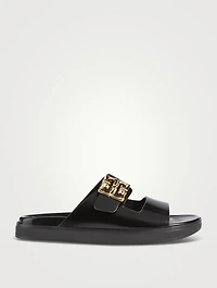 4G Liquid Leather Slide Sandals